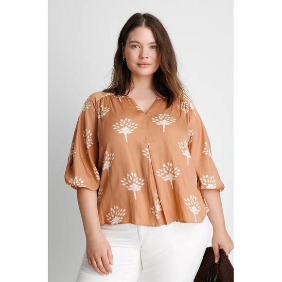 Anthropologie Dolan Left Coast Alvia Peasant Top Size Medium - Picture 1 of 7
